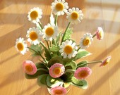 Daisy Bloom made from felt--Flower Arrangement,Dandelion--PDF Pattern and instructions via Email--P01