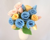 Rose Bloom made from felt--Flower Arrangement,felt rose--PDF Pattern and instructions via Email--P03